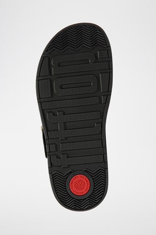 Tongs compensées en cuir Microwobbleboard - Noir