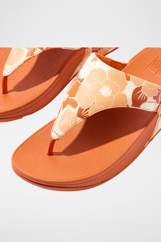 Tongs compensées en cuir Microwobbleboard - Orange