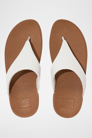 Tongs compensées en cuir Lulu Leather - Blanc