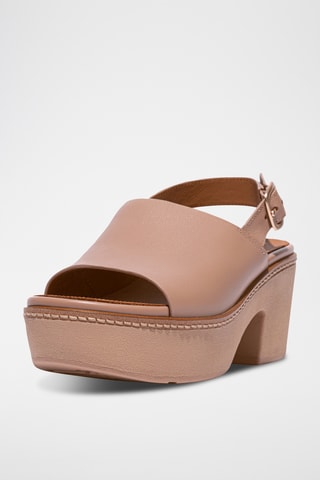 Sandales à talons en cuir Cush - Beige