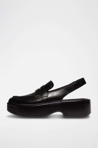 Mocassins plateformes en cuir Microwobbleboard - Noir