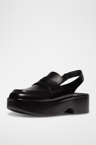 Mocassins plateformes en cuir Microwobbleboard - Noir