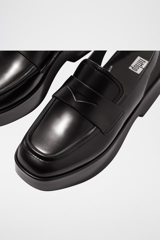 Mocassins plateformes en cuir Microwobbleboard - Noir