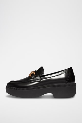 Mocassins plateformes en cuir Microwobbleboard - Noir
