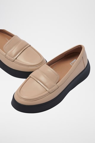 Mocassins plateformes en cuir Microwobbleboard - Beige