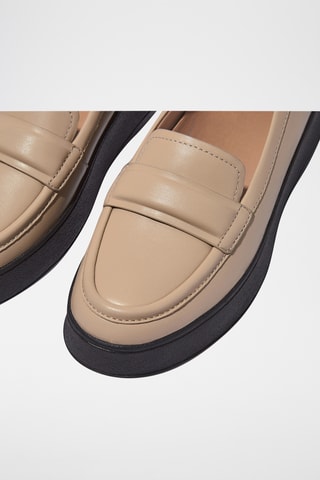Mocassins plateformes en cuir Microwobbleboard - Beige