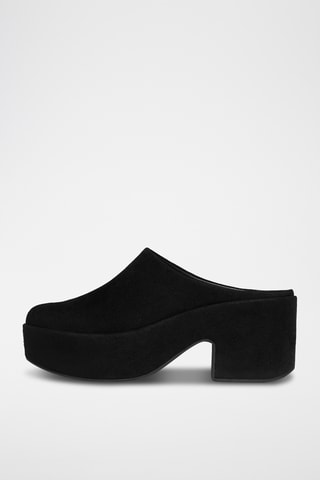 Sabots à talons en nubuck Cush - Noir