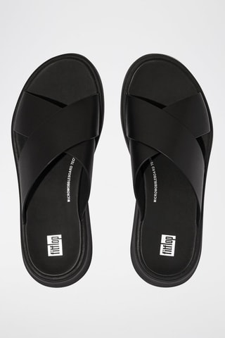 Mules compensées en cuir F-Mode - Noir