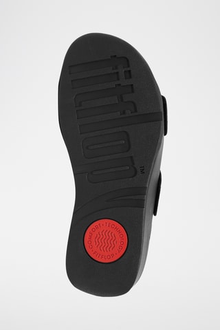 Mules compensées en cuir Microwobbleboard - Noir