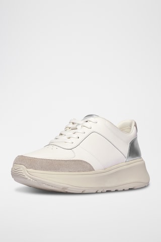 Baskets plateformes en cuir Microwobbleboard - Blanc