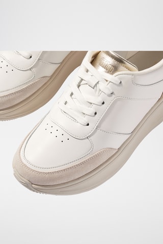 Baskets plateformes en cuir Microwobbleboard - Blanc