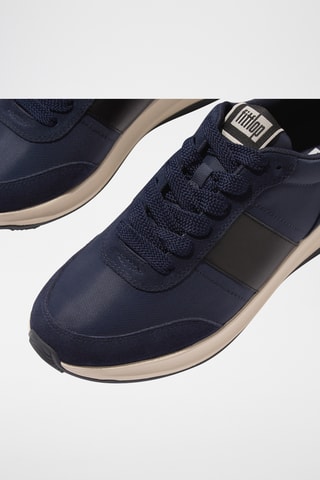 Baskets plateformes en nubuck Microwobbleboard - Bleu marine