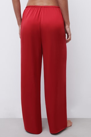 Pantaloni straight in seta - Rosso - Chantelle