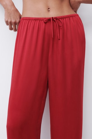 Pantaloni straight in seta - Rosso - Chantelle