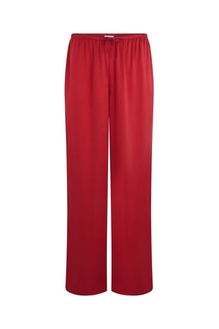 Pantaloni straight in seta - Rosso - Chantelle