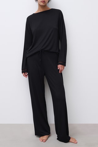 Pantaloni straight - Nero - Chantelle