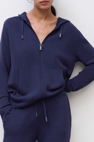 Cardigan con cappuccio - Navy - Chantelle