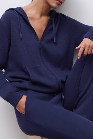 Cardigan con cappuccio - Navy - Chantelle