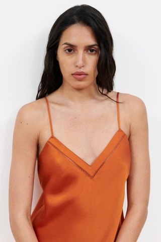 Babydoll in seta Nightshad - Arancione - Chantelle