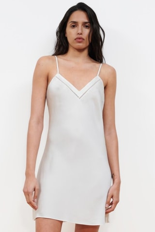 Babydoll in seta Nightshad - Bianco - Chantelle