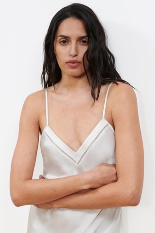 Babydoll in seta Nightshad - Bianco - Chantelle