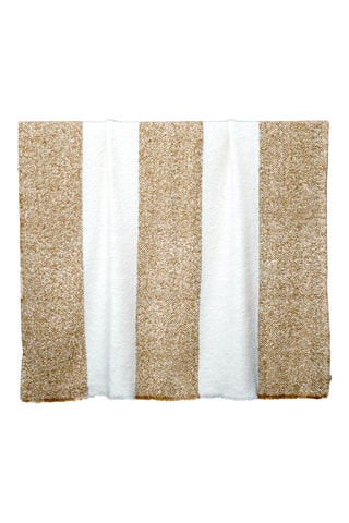Manta de lana Megeve - Beige y mostaza - 130 x 200 cm