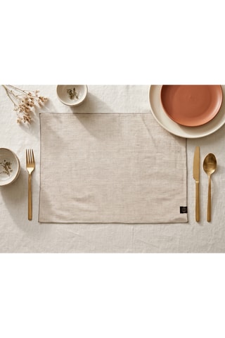 6 manteles individuales de lino Zilia - Beige - 38 x 48 cm