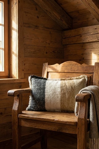 Funda de cojín de lana Calypso - Gold - 40 x 60 cm