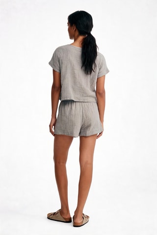 Camiseta y short de lino Symi - Gris