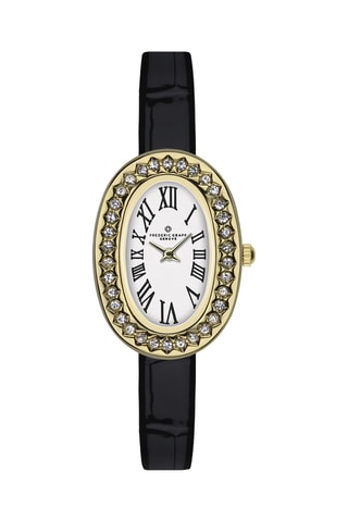 Reloj de cuarzo de piel - Negro y dorado