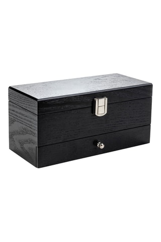 Caja para relojes y joyas de madera - Negro