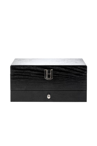 Caja para relojes y joyas de madera - Negro