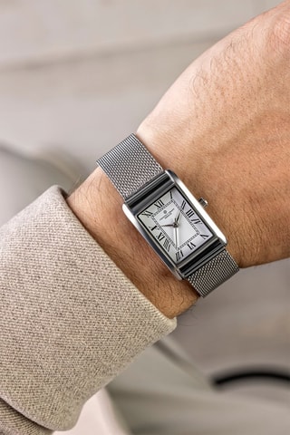 Reloj de cuarzo de acero - Plateado y blanco - Frederic Graff
