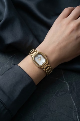 Reloj de cuarzo de acero - Dorado