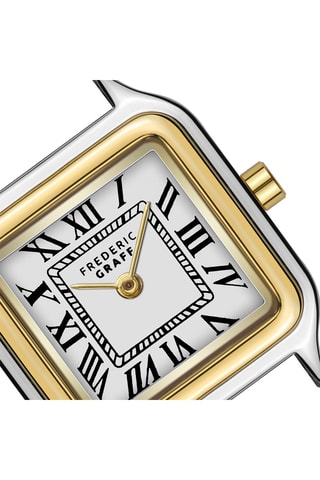 Reloj de cuarzo de acero chapado en ion de oro amarillo y de plata - Frederic Graff