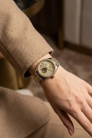 Reloj automático de acero - Plateado y dorado