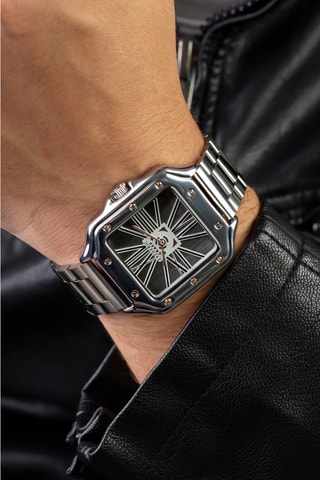 Reloj de cuarzo de acero - Plateado
