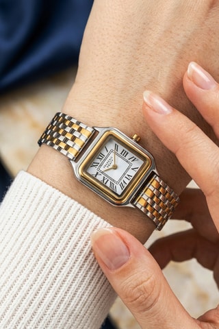 Reloj de cuarzo de acero - Plateado y dorado