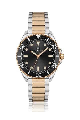 Reloj de cuarzo de acero - Plateado y dorado
