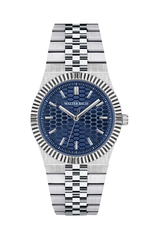 Reloj de cuarzo de acero - Plateado y azul