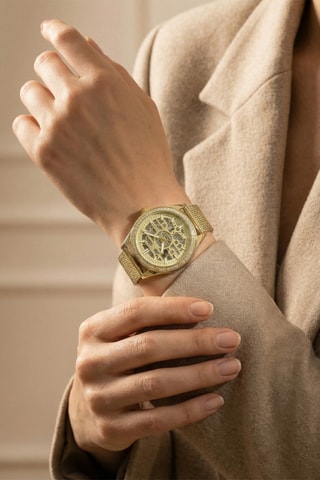 Reloj esqueleto automático de acero - Dorado