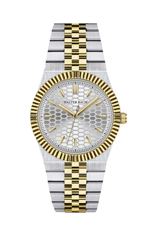 Reloj de cuarzo de acero - Plateado y dorado