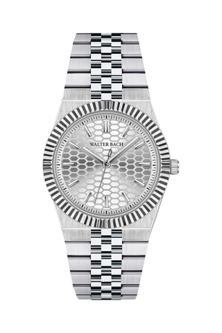 Reloj de cuarzo de acero - Plateado