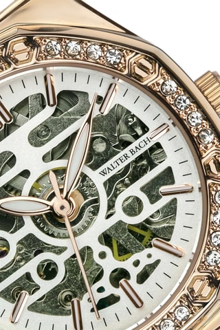 Reloj esqueleto automático de acero - Dorado y plateado