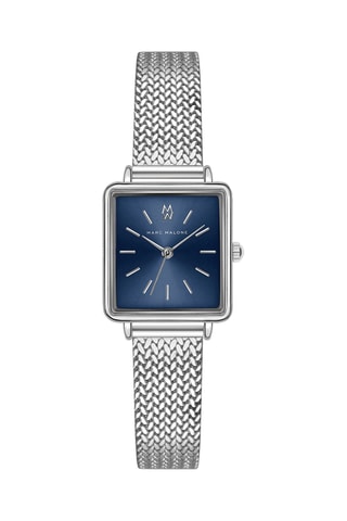Reloj de cuarzo de acero - Plateado y azul - Marc Malone