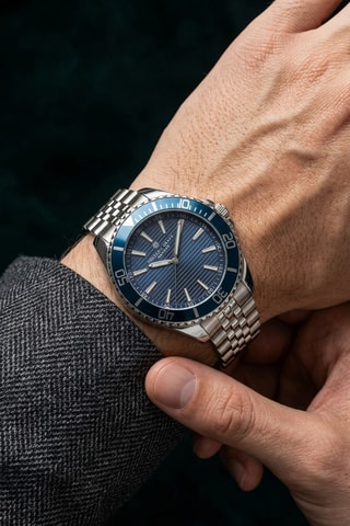 Reloj de cuarzo de acero - Plateado y azul