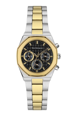 Reloj de cuarzo de acero - Plateado y dorado - Walter Bach