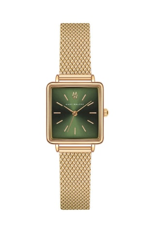 Reloj de cuarzo japonés de acero - Dorado y verde - Marc Malone