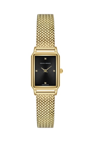 Reloj de cuarzo de acero y diamantes - Monica Monaco