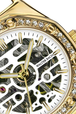 Reloj automático de acero - Dorado y blanco - Walter Bach